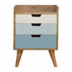 nordic blue white 3 drawer cabinet